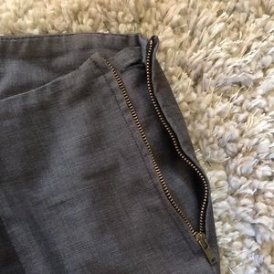 Gray dress pants with short zippers